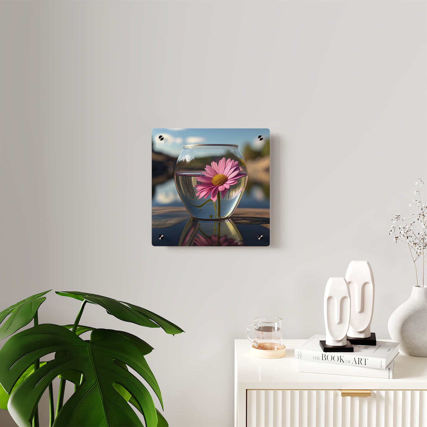 Acrylic Wall Art Panels Pink Daisy 3