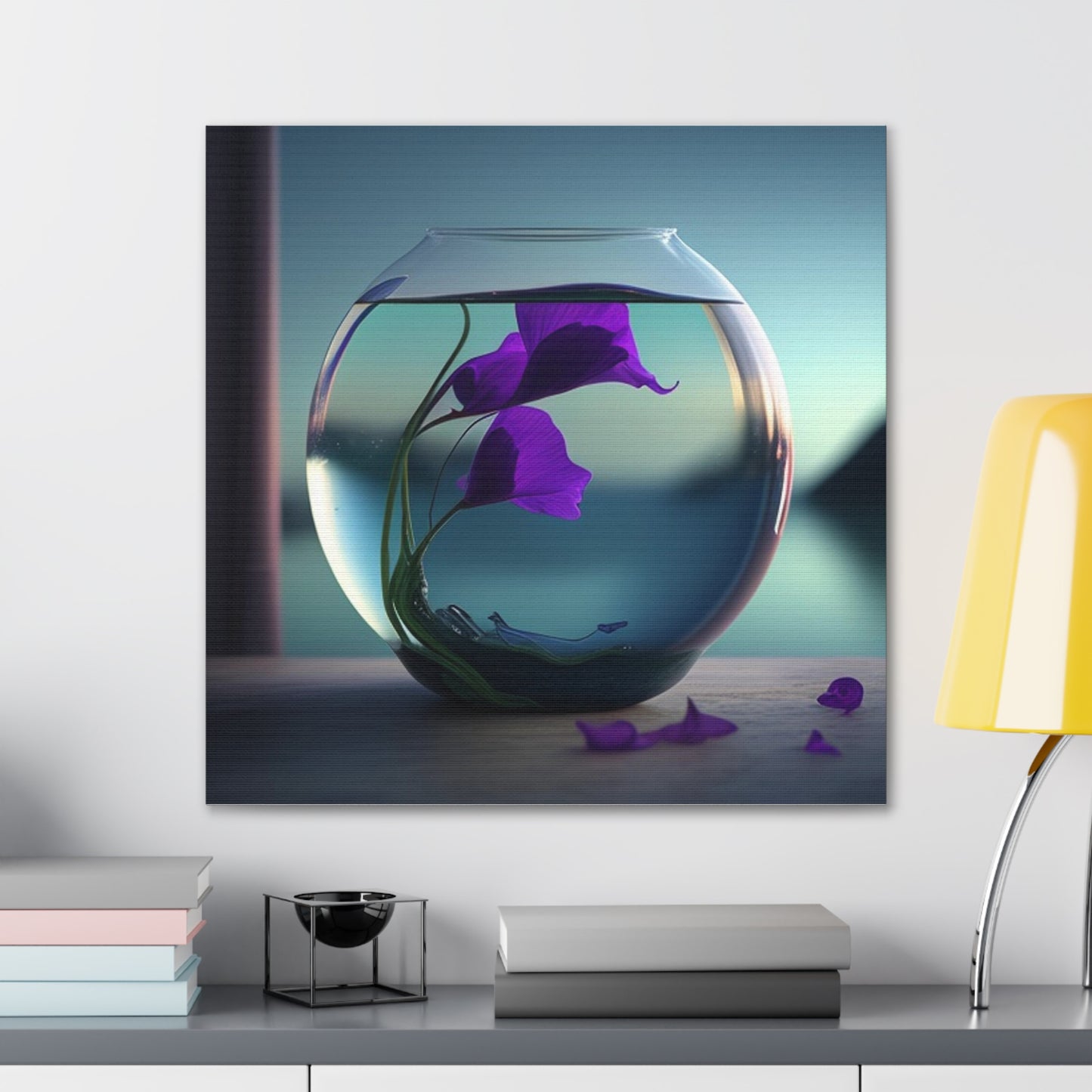Canvas Gallery Wraps Purple Sweet pea in a vase 2