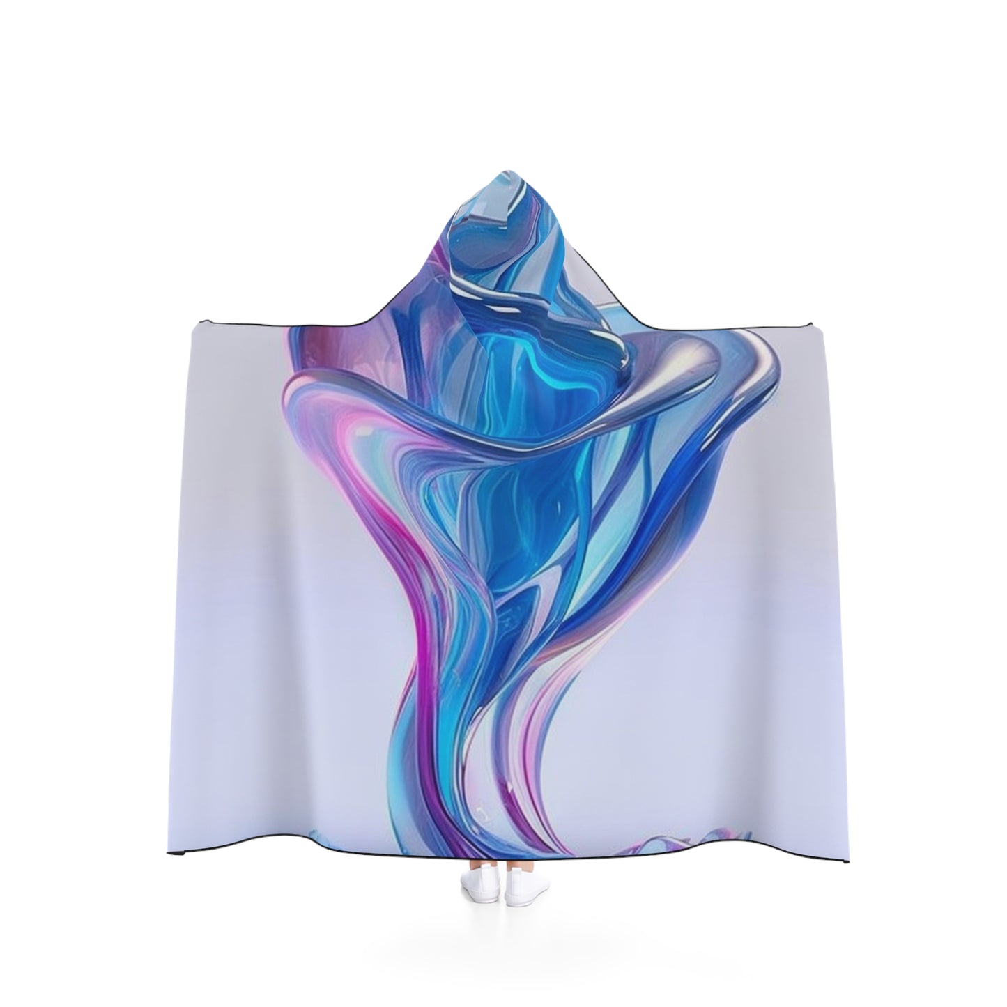 Hooded Blanket Pink & Blue Tulip Rose 2