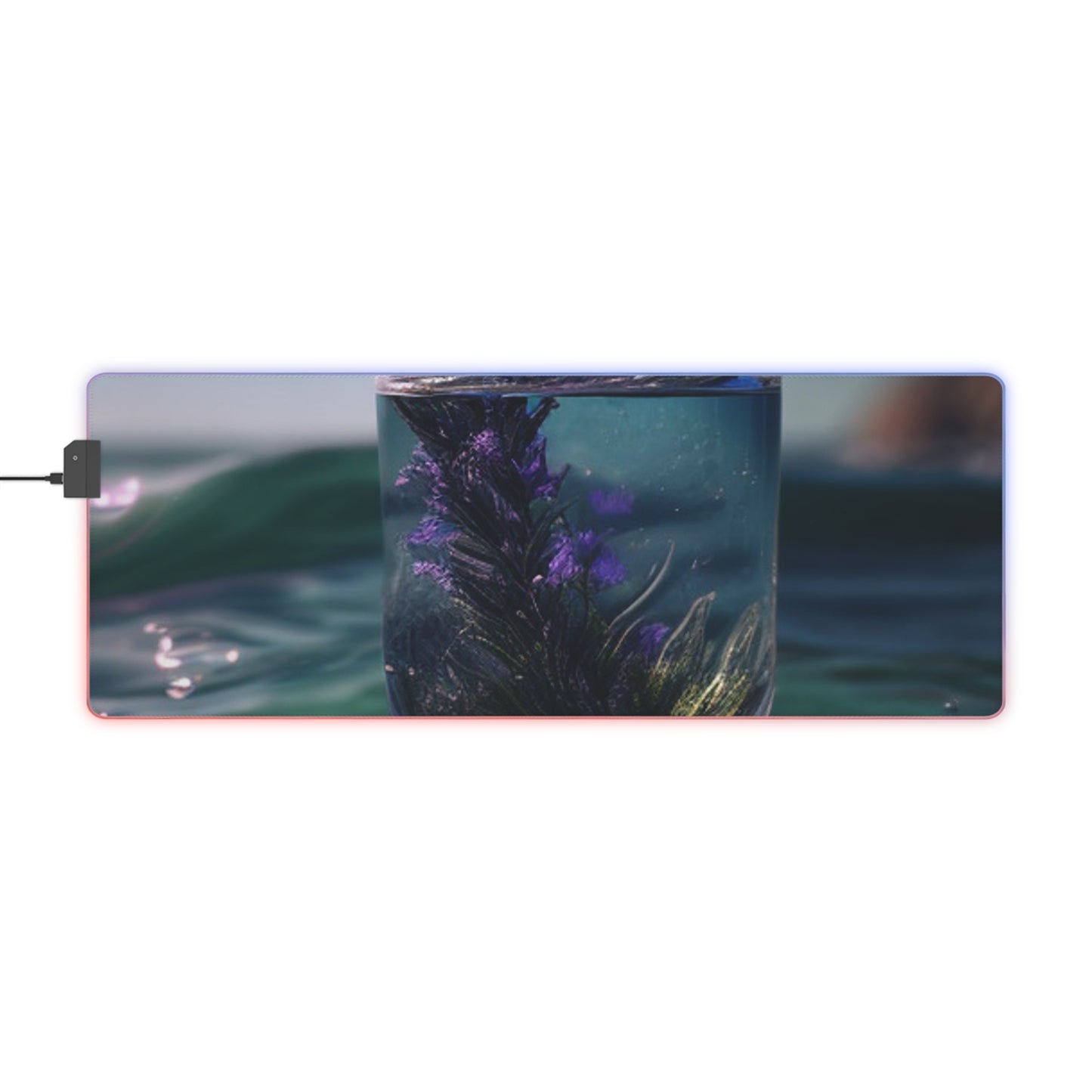 LED Gaming Mouse Pad Lavender in a vase 2