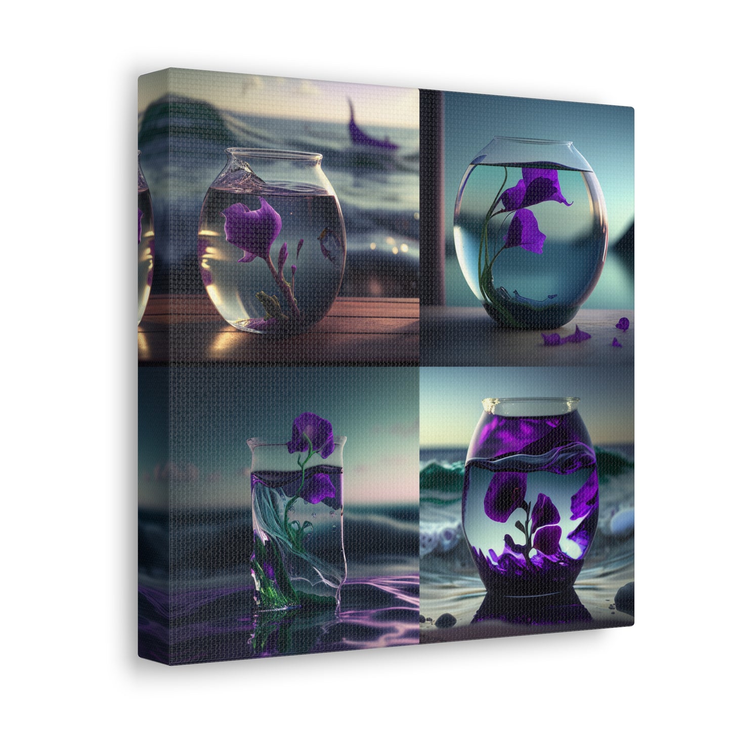 Canvas Gallery Wraps Purple Sweet pea in a vase 5