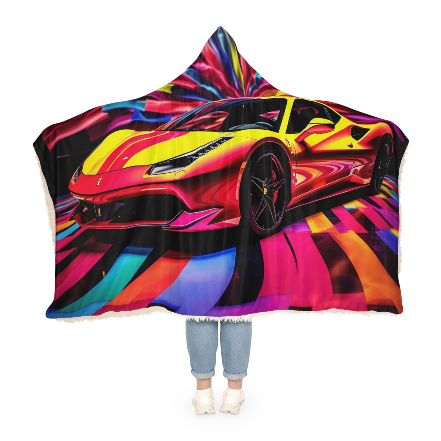 Snuggle Hooded Blanket Macro Flag Ferrari 3