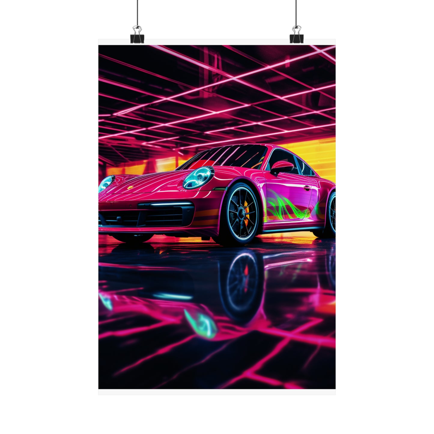 Premium Matte Vertical Posters Macro Porsche 3