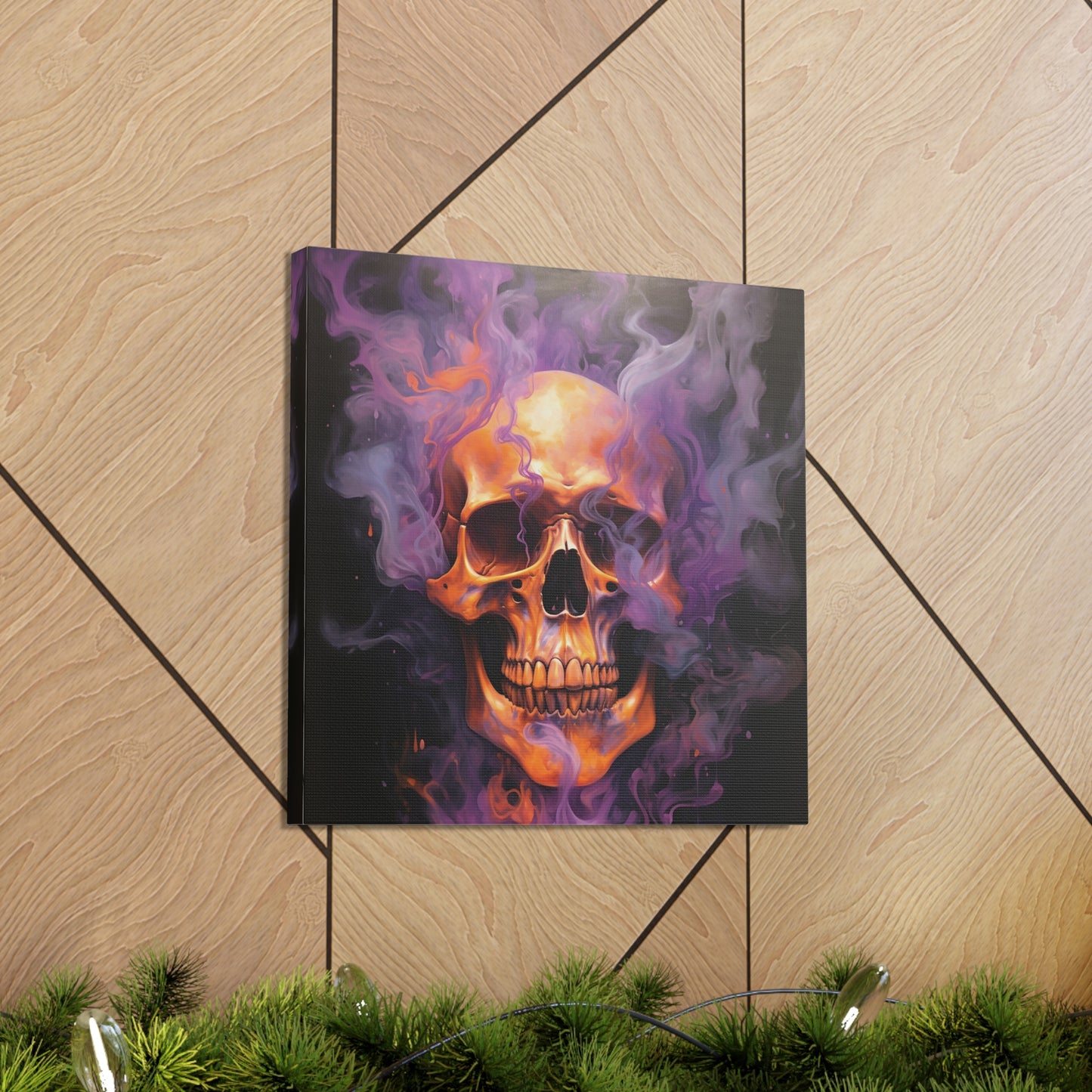 Canvas Gallery Wraps Skull Flames 4