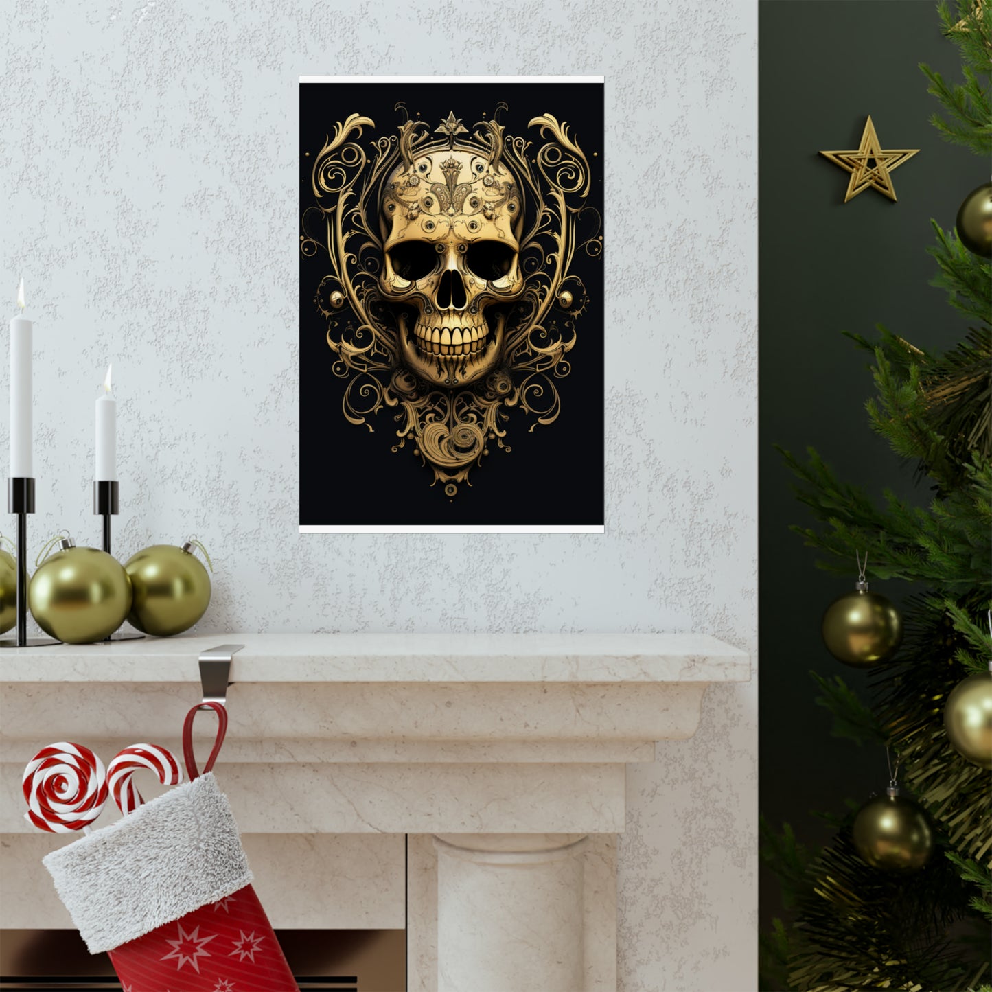 Premium Matte Vertical Posters Skull Treble Clef 3