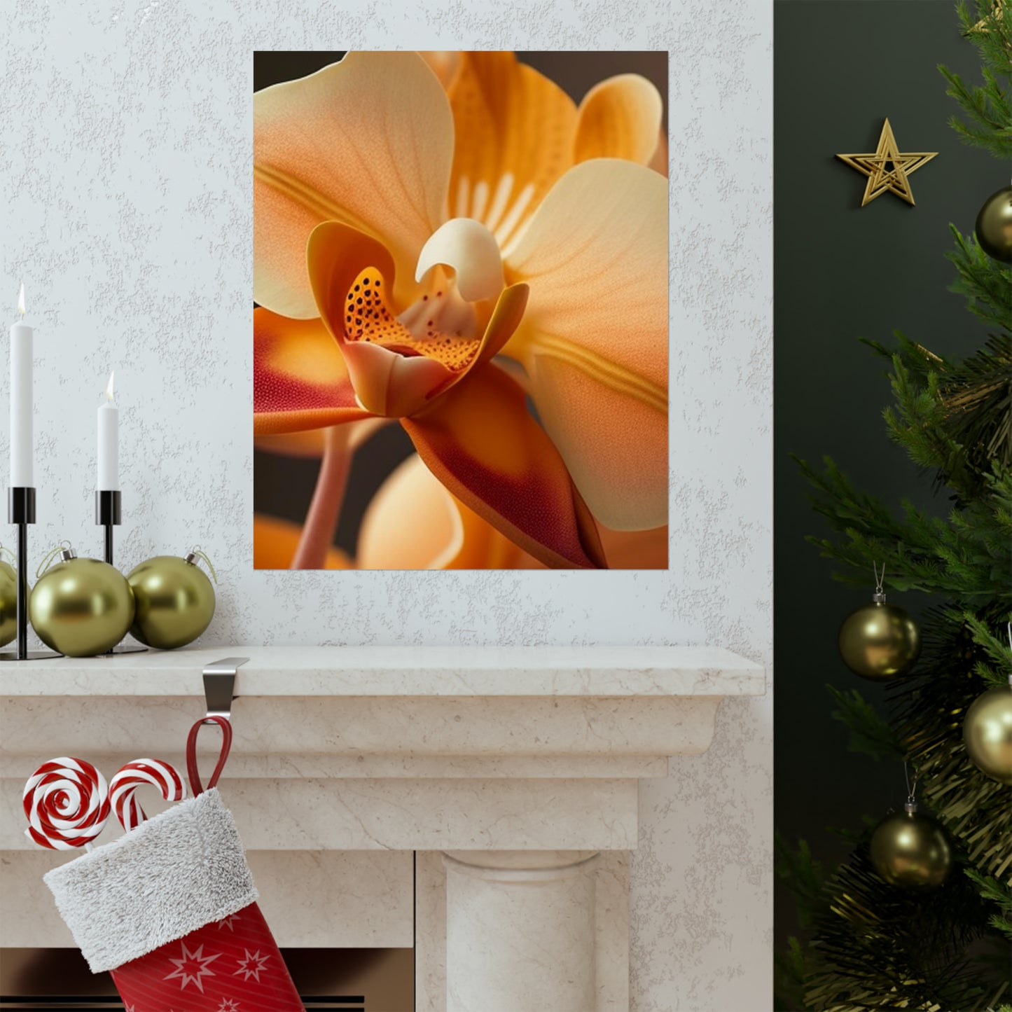 Premium Matte Vertical Posters Orange Orchid 3