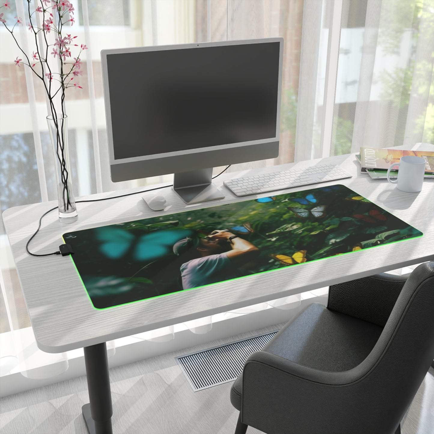 LED Gaming Mouse Pad Jungle Butterfly 1