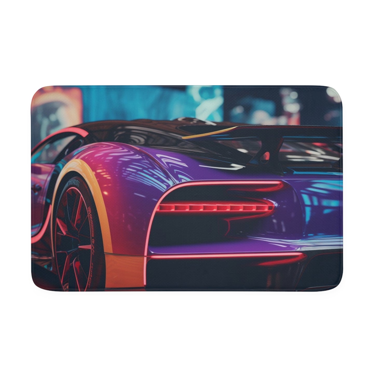 Memory Foam Bath Mat Hyper Bugatti Neon Chiron 3