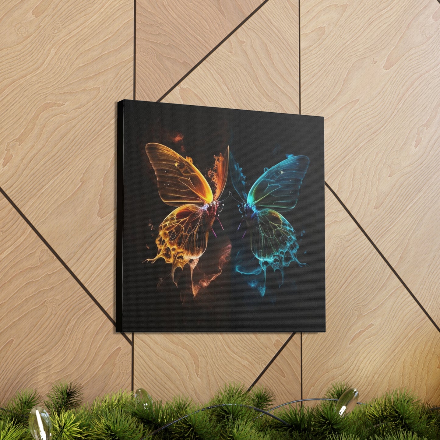 Canvas Gallery Wraps Kiss Neon Butterfly 1