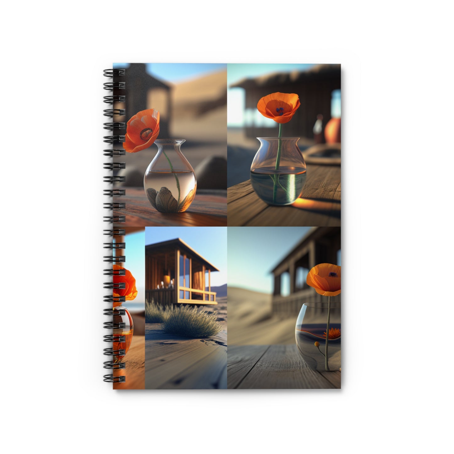 Spiral Notebook - Ruled Line Poppy in a Glass Vase 5