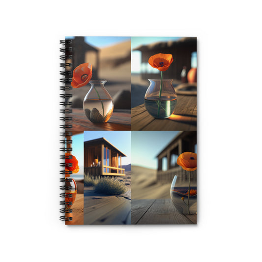 Spiral Notebook - Ruled Line Poppy in a Glass Vase 5