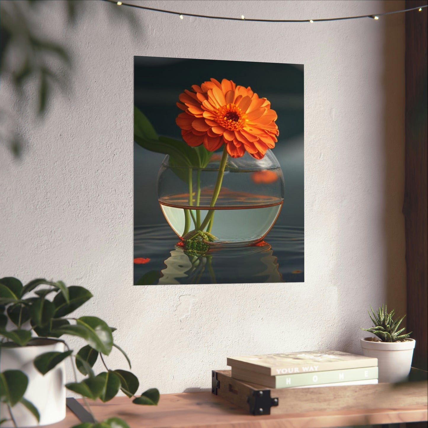 Premium Matte Vertical Posters Orange Zinnia 2