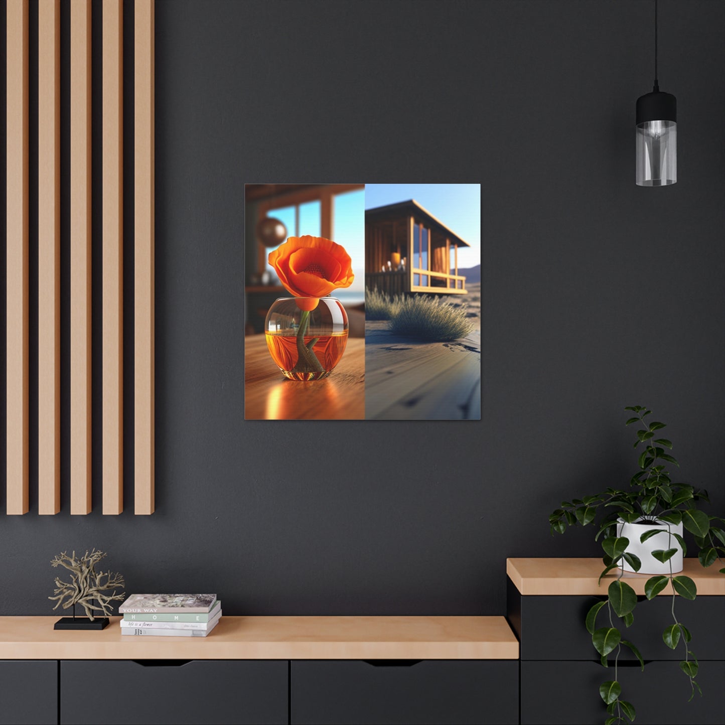 Canvas Gallery Wraps Poppy in a Glass Vase 3