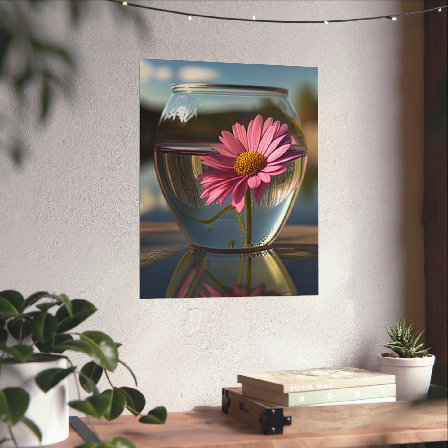 Premium Matte Vertical Posters Pink Daisy 3