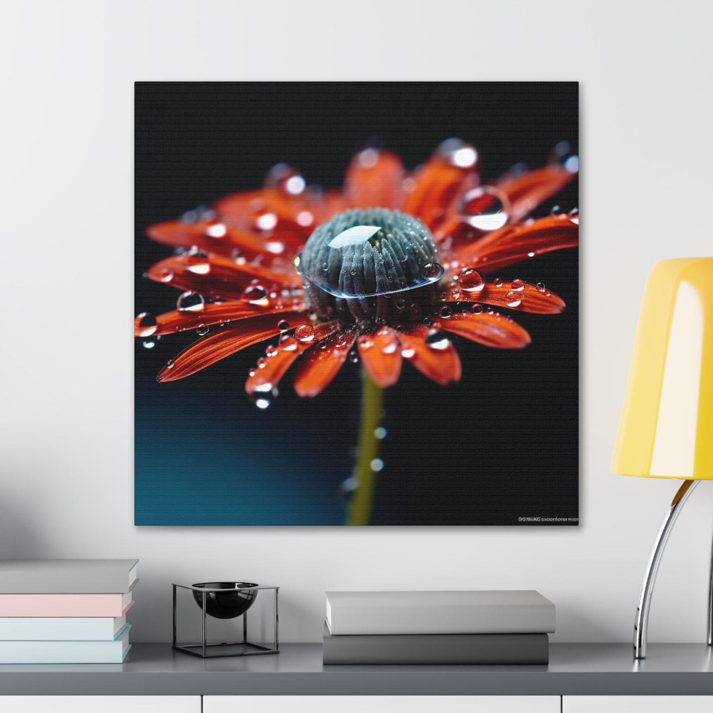 Canvas Gallery Wraps Water drop Macro Flower 1