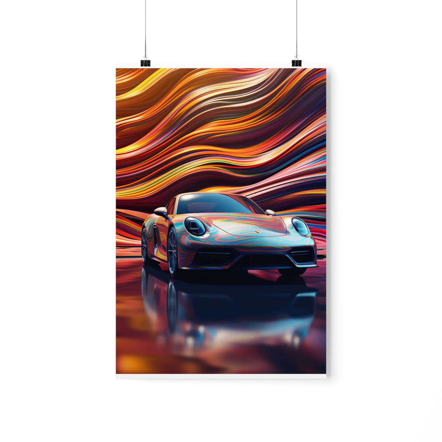 Premium Matte Vertical Posters Porsche Water Fusion 1