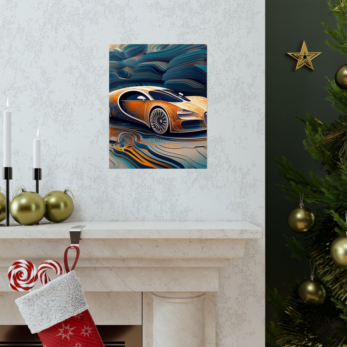 Premium Matte Vertical Posters Bugatti Abstract Flair 1