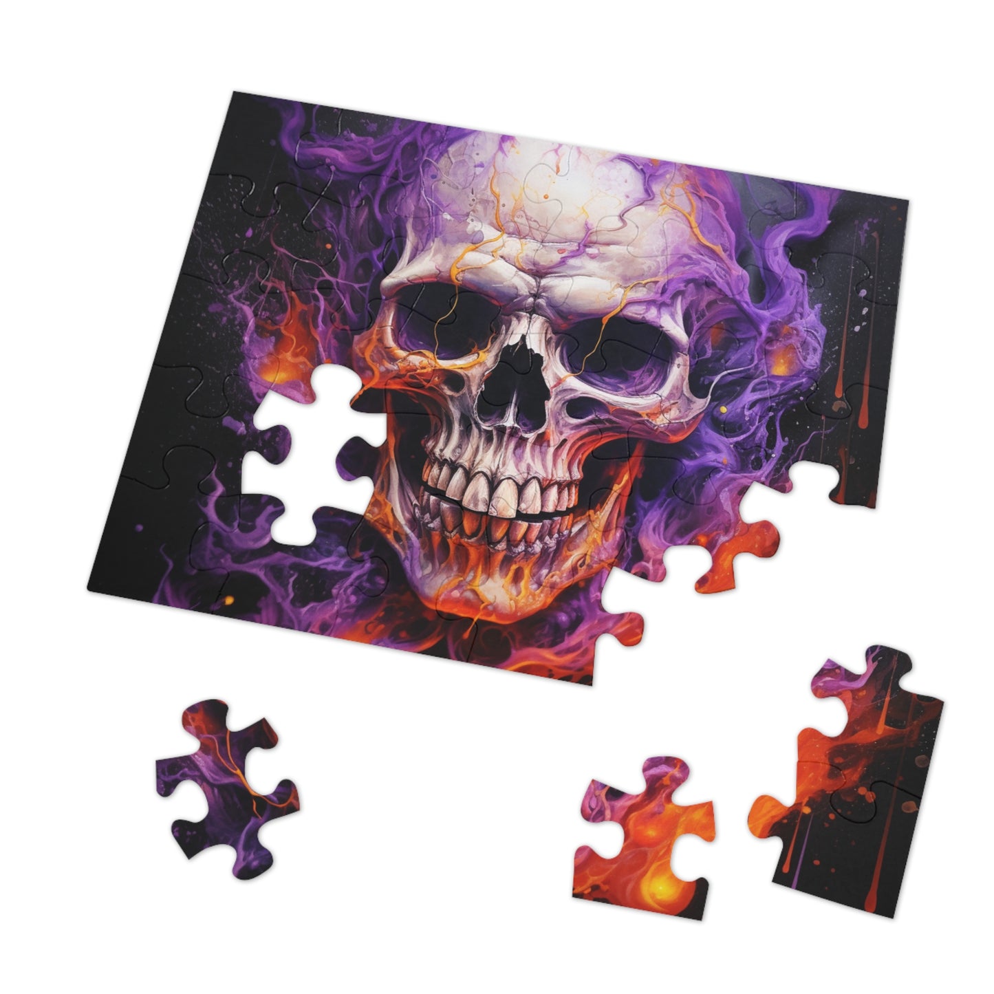 Jigsaw Puzzle (30, 110, 252, 500,1000-Piece) Skull Flames 2