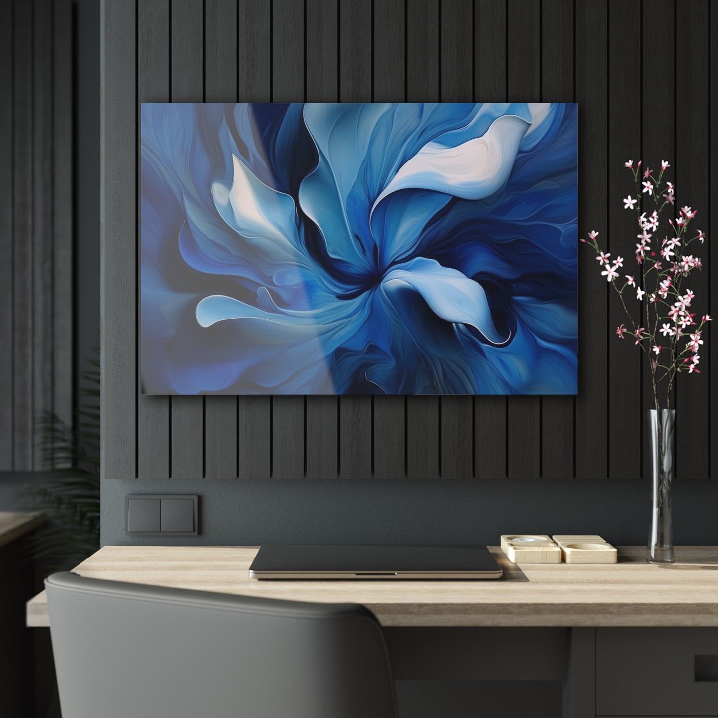 Acrylic Prints Abstract Blue Tulip 4