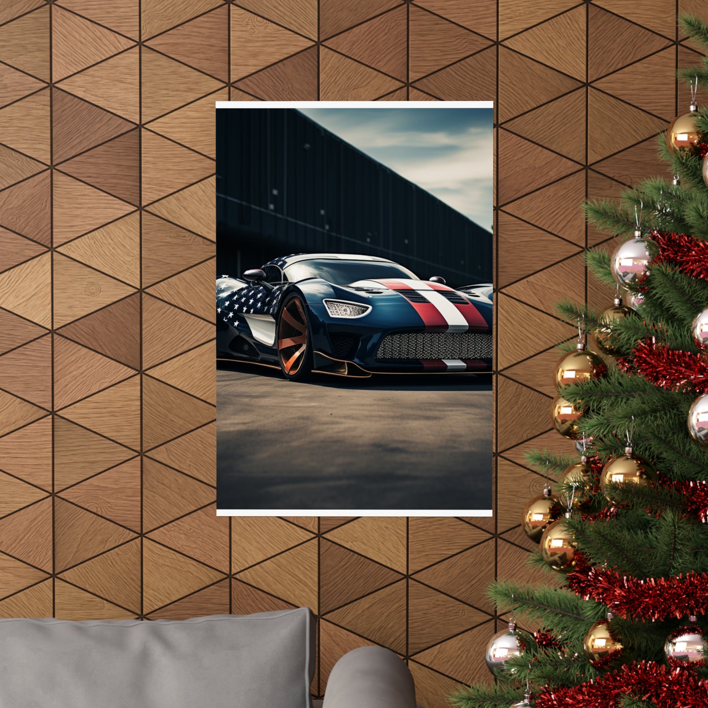 Premium Matte Vertical Posters Bugatti Flag American 2