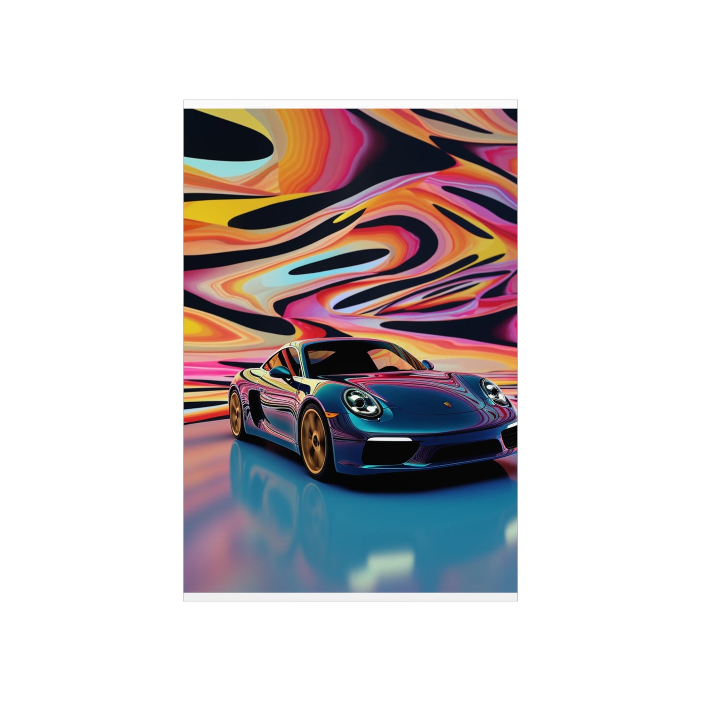 Premium Matte Vertical Posters Porsche Water Fusion 2