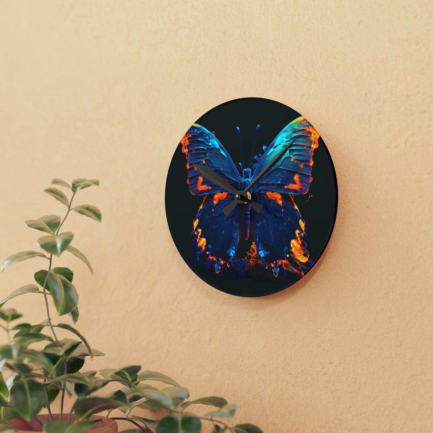 Acrylic Wall Clock Thermal Butterfly 3