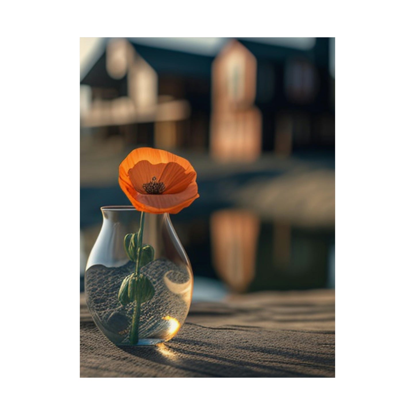 Premium Matte Vertical Posters Orange Poppy in a Vase 4