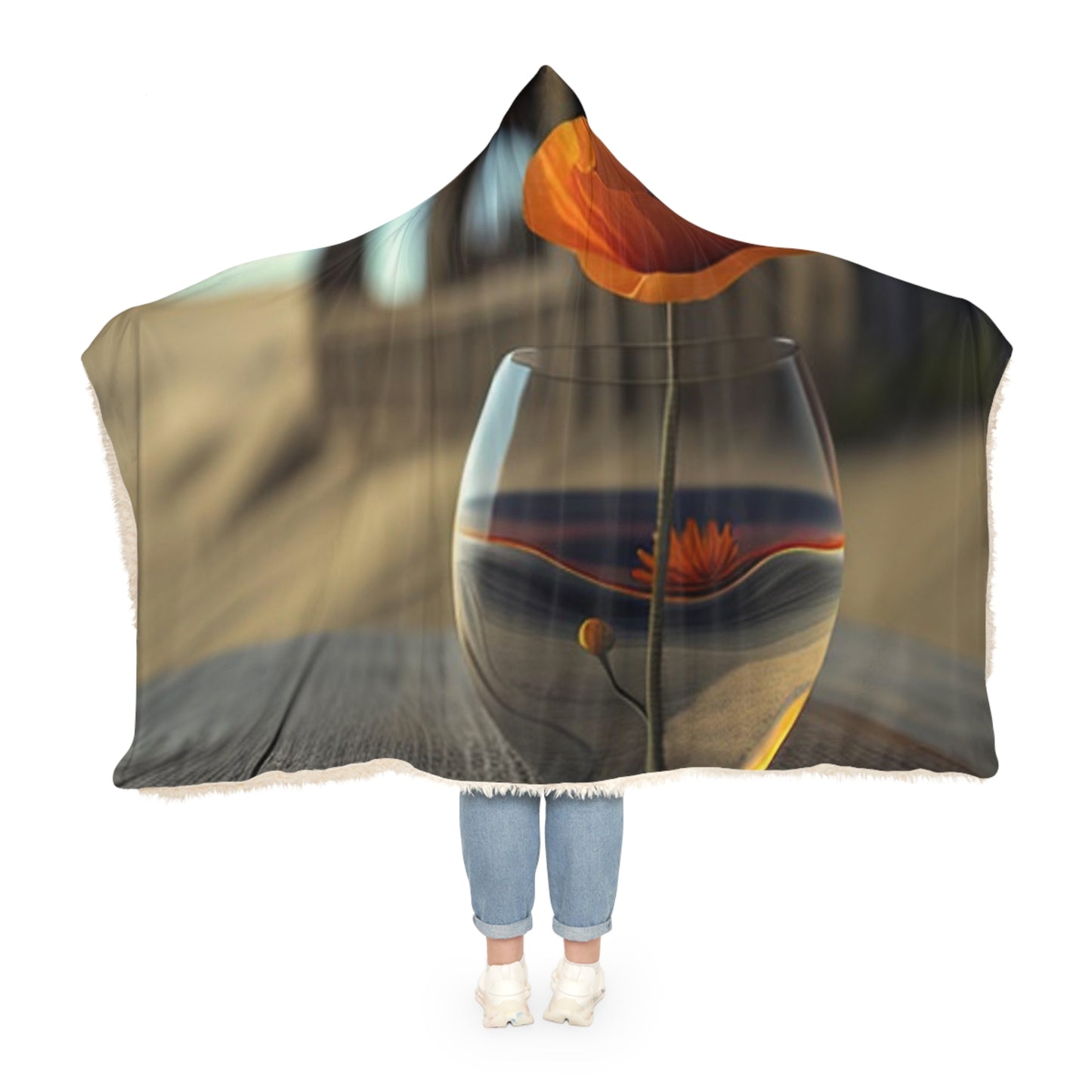 Snuggle Hooded Blanket Poppy in a Glass Vase 4