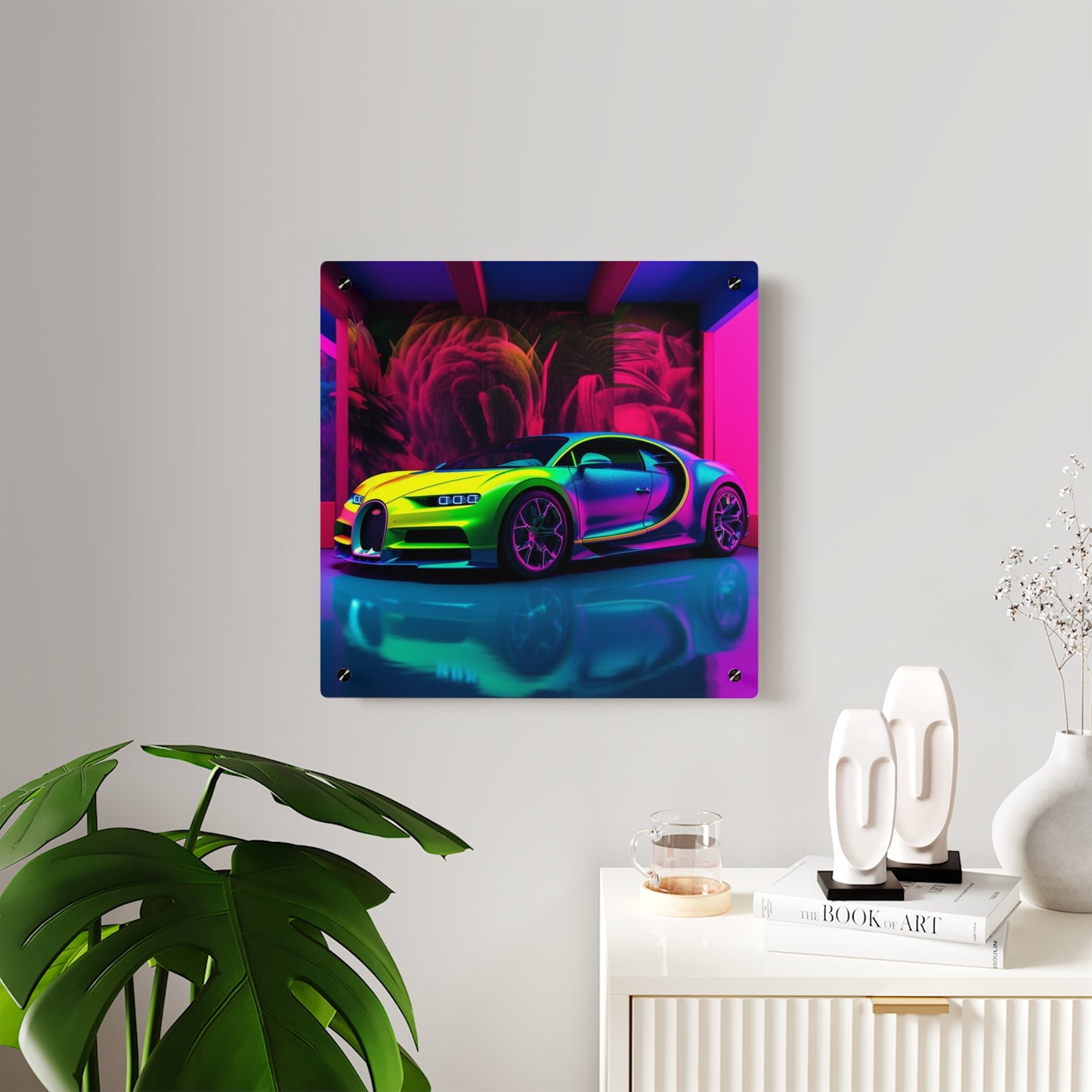 Acrylic Wall Art Panels Florescent Bugatti Flair 1