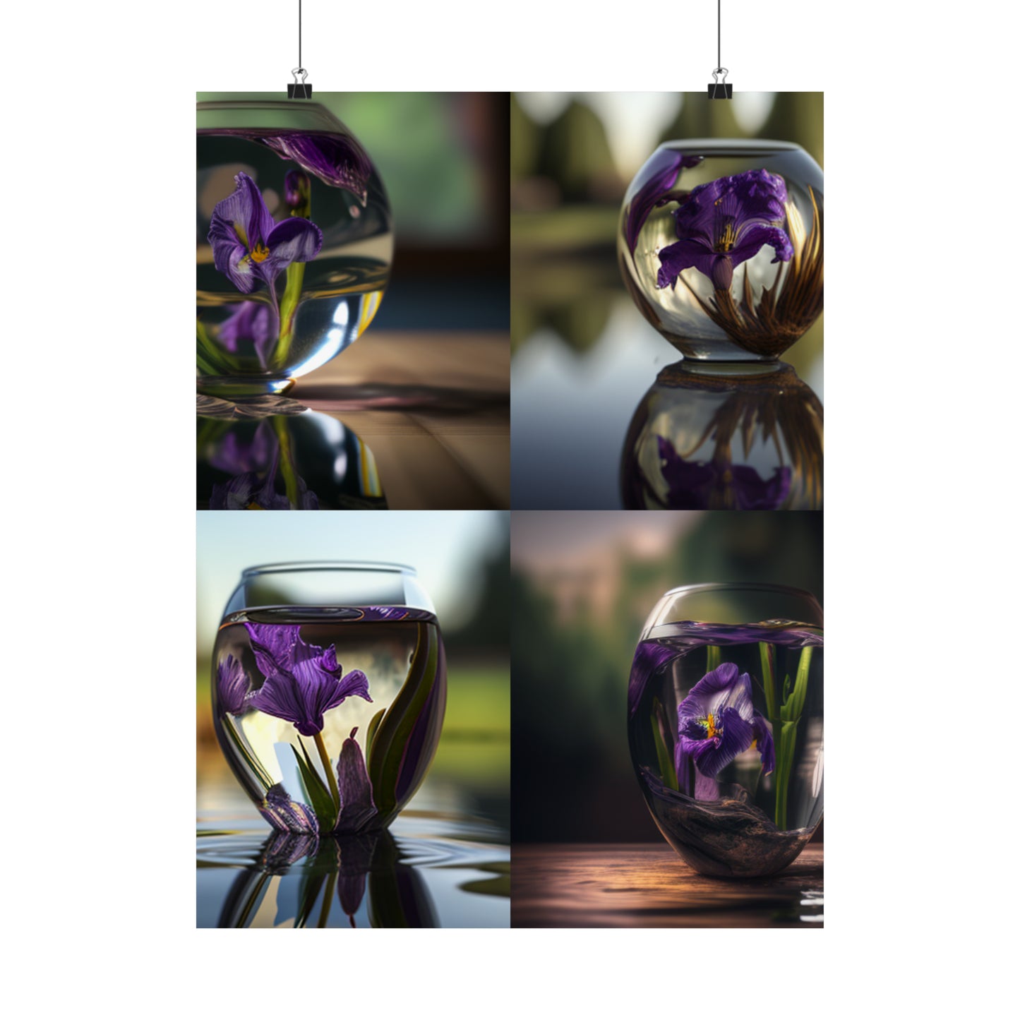 Premium Matte Vertical Posters Purple Iris in a vase 5