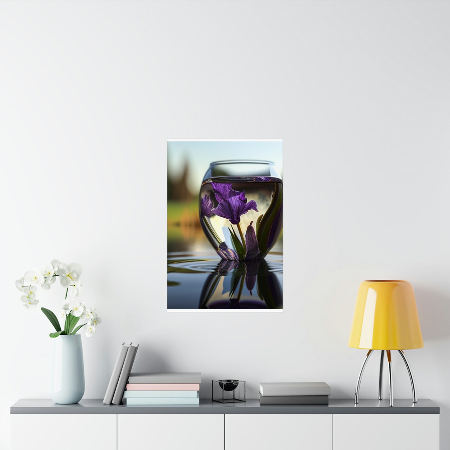 Premium Matte Vertical Posters Purple Iris in a vase 3