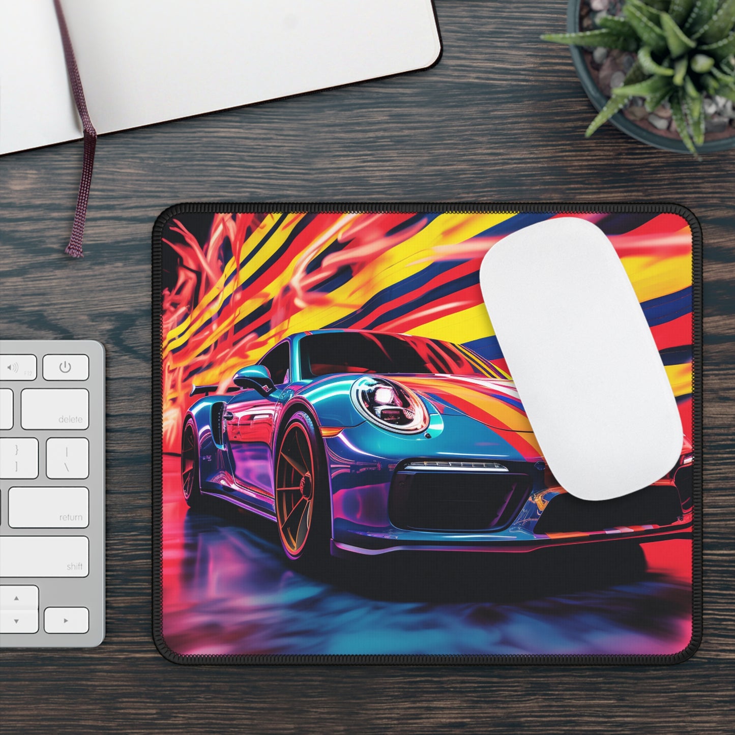 Gaming Mouse Pad  Macro American Flag Porsche 2