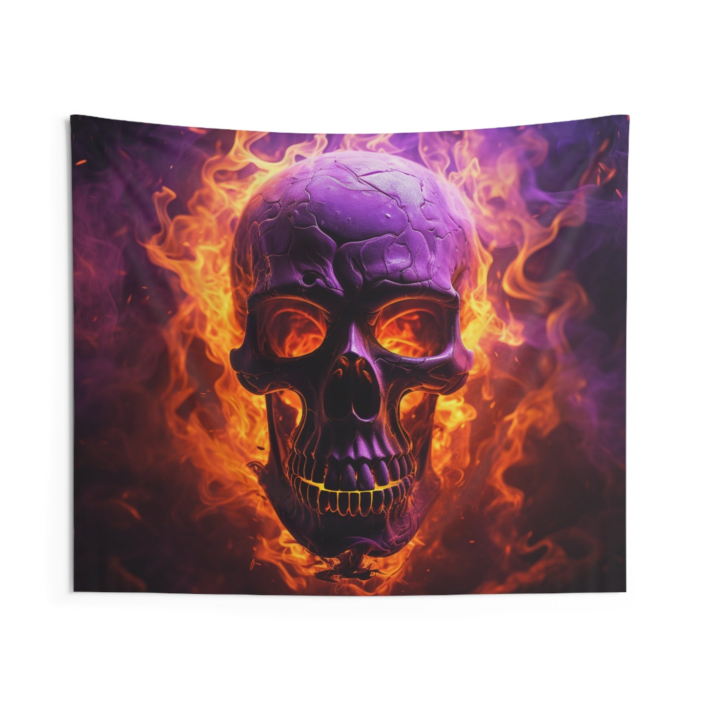 Indoor Wall Tapestries Skull Flames 3