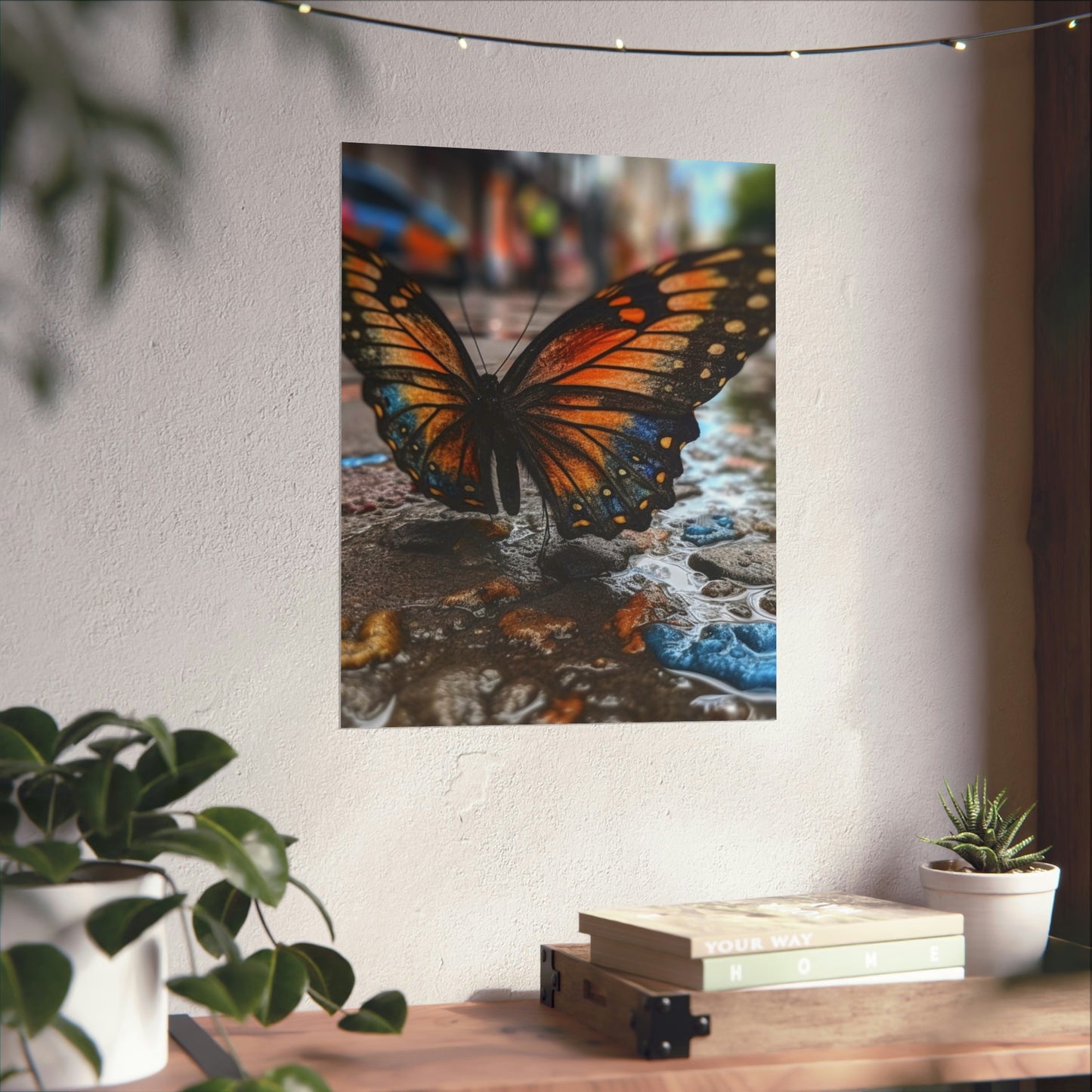 Premium Matte Vertical Posters Water Butterfly Street 4