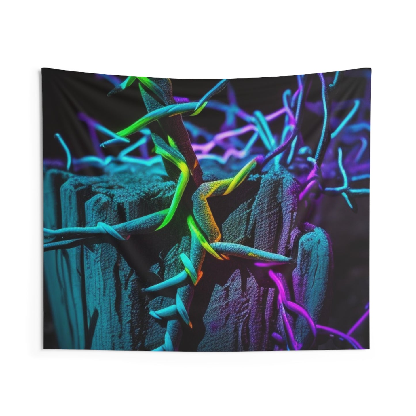 Indoor Wall Tapestries Macro Neon Barbs 3