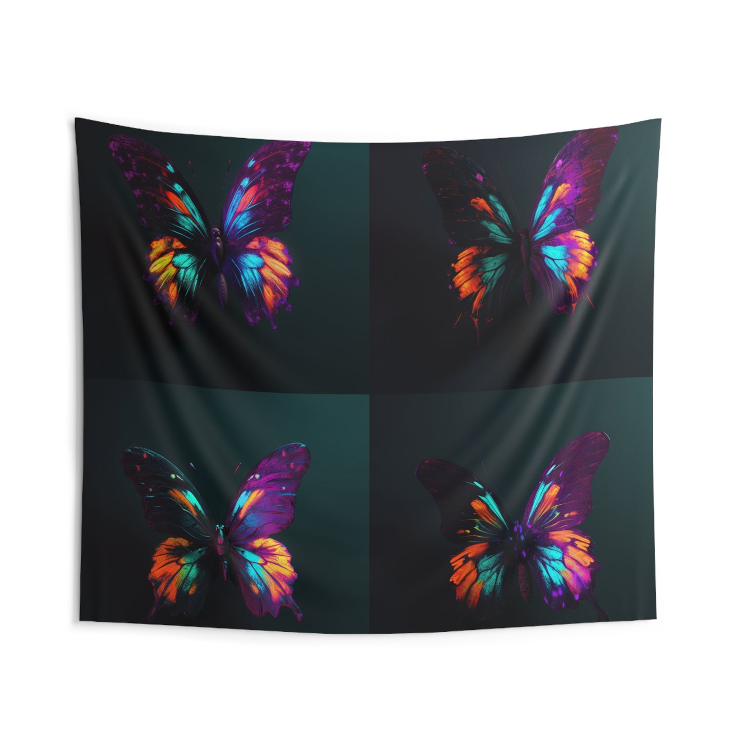 Indoor Wall Tapestries Hyper Colorful Butterfly Purple 5