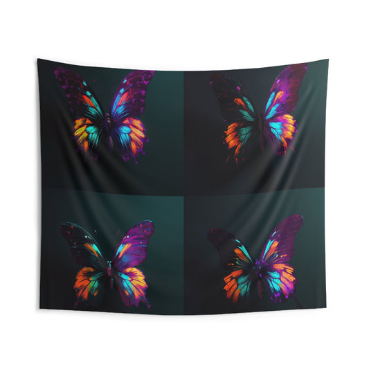 Indoor Wall Tapestries Hyper Colorful Butterfly Purple 5