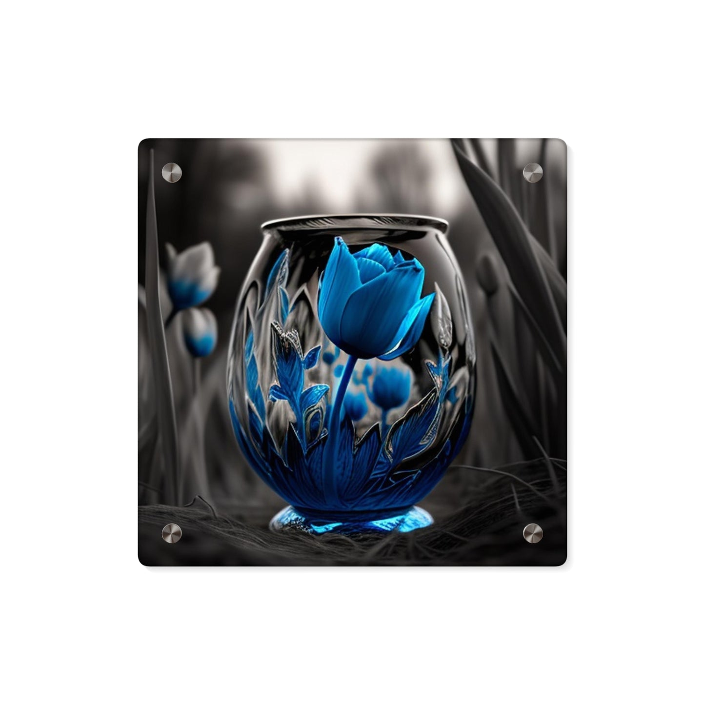 Acrylic Wall Art Panels Tulip Blue 2