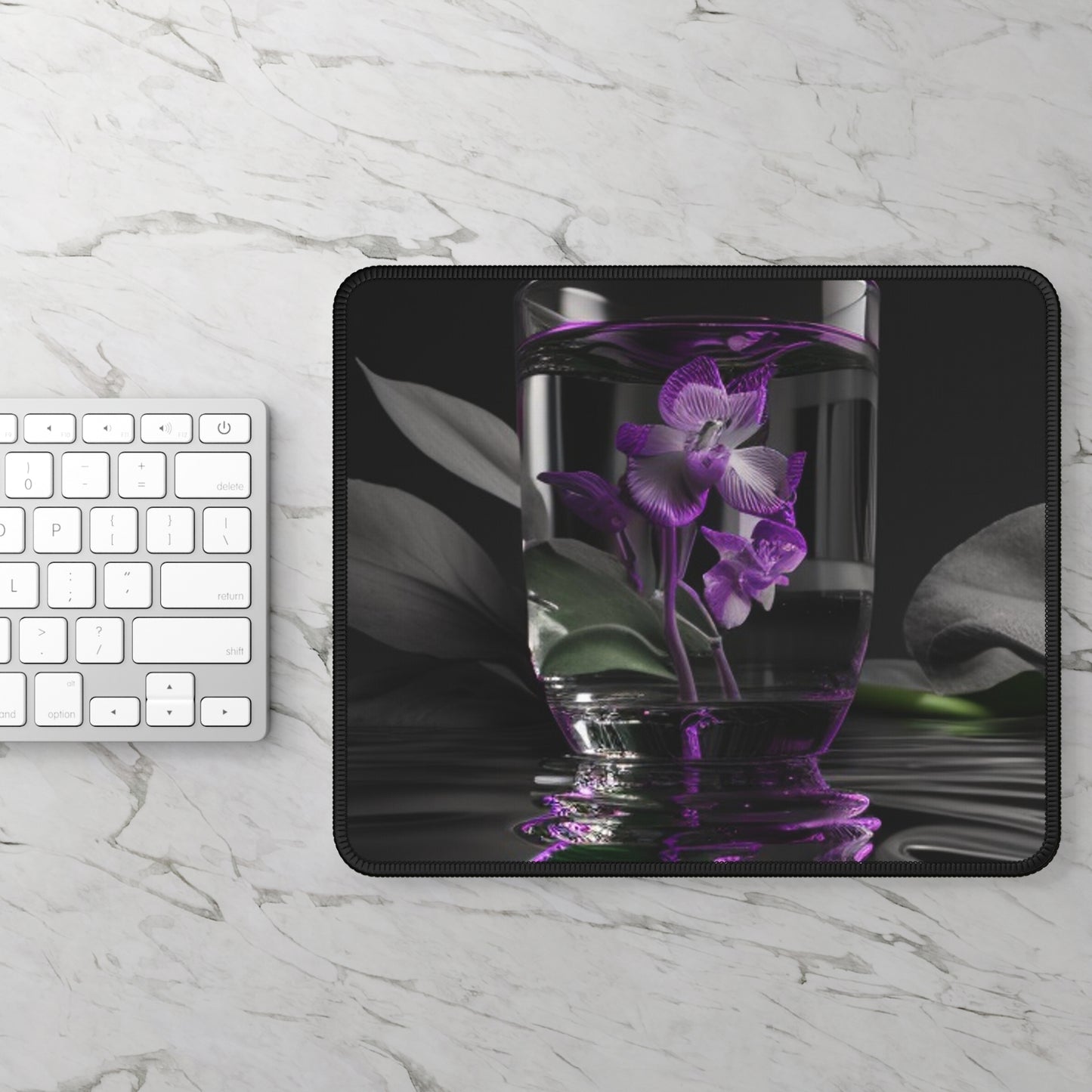 Gaming Mouse Pad  Purple Orchid Glass vase 1