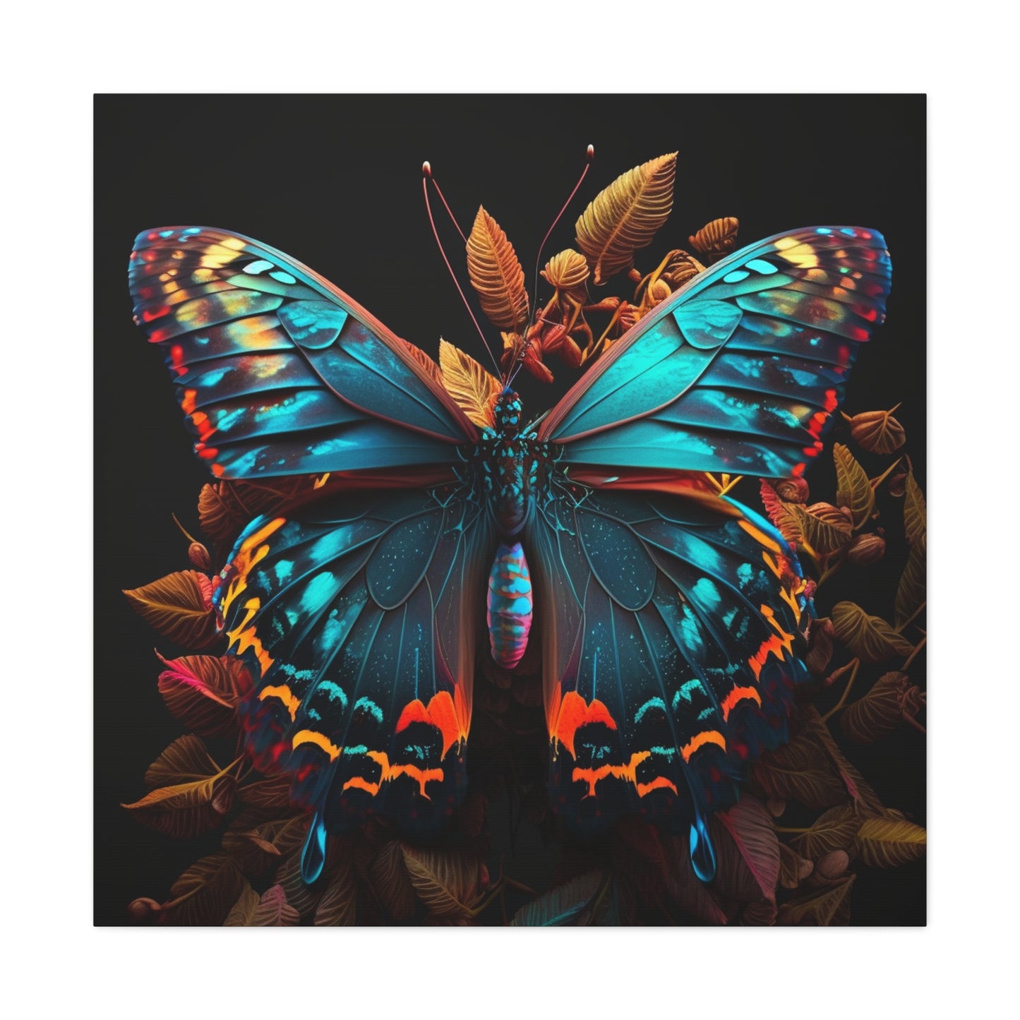 Canvas Gallery Wraps Hue Neon Butterfly 1