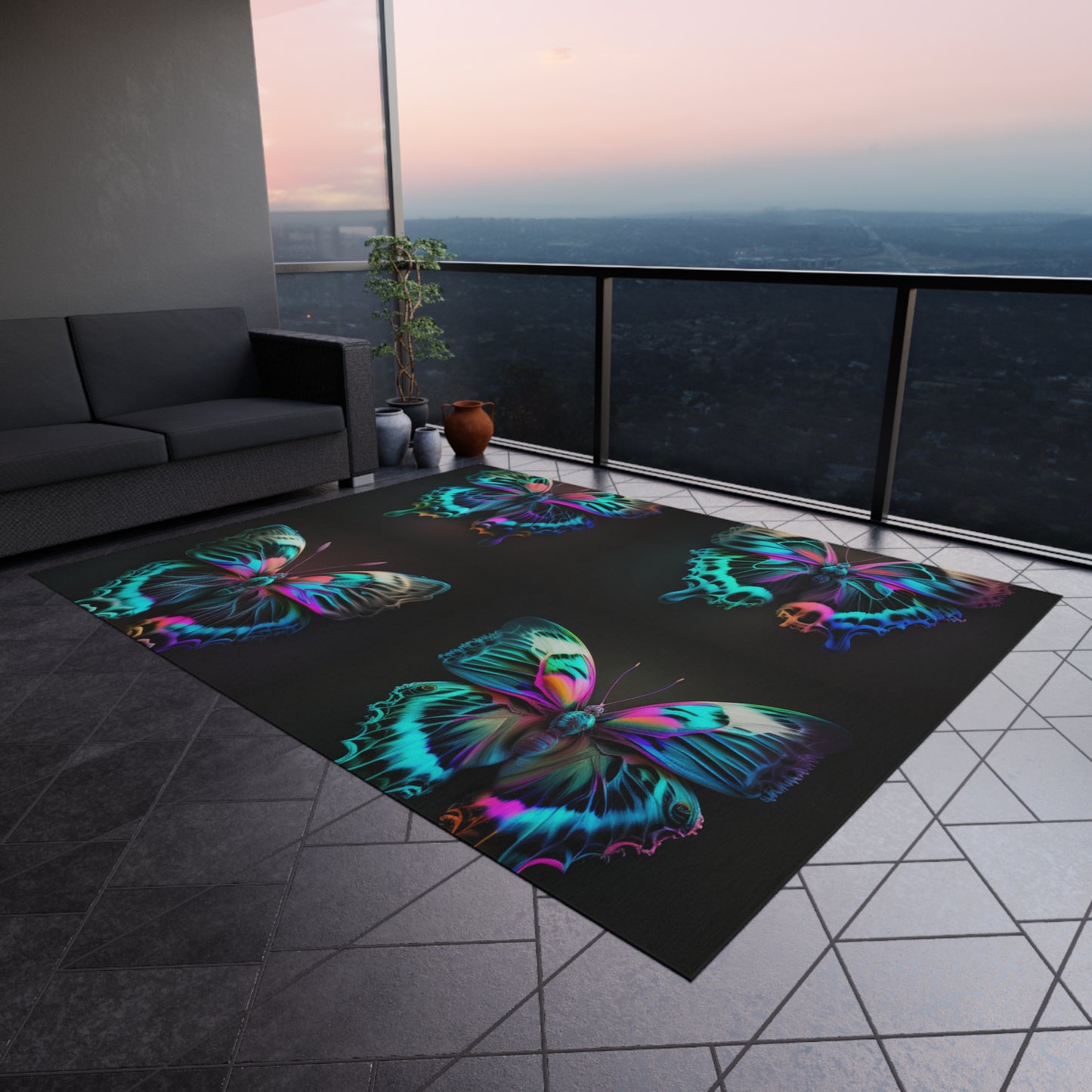 Outdoor Rug  Neon Butterfly Fusion 5