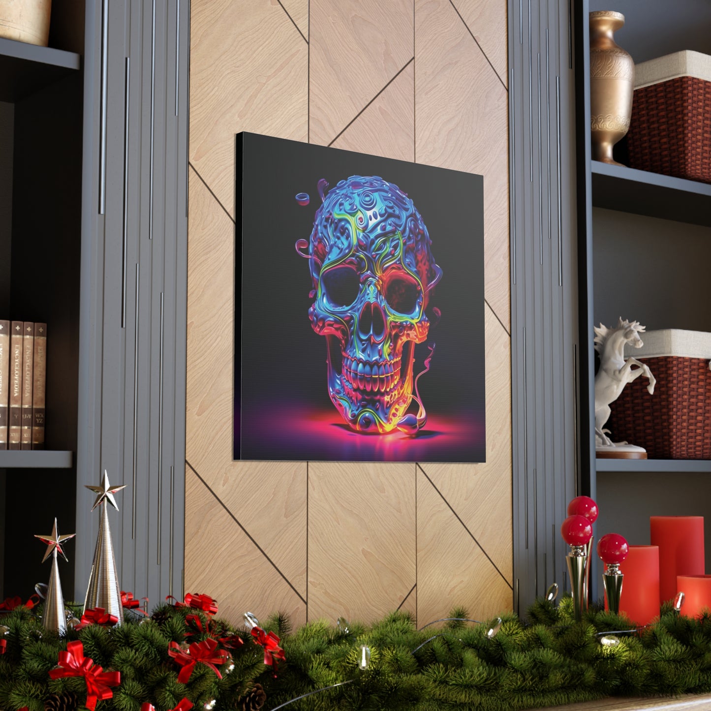 Canvas Gallery Wraps Macro Skull Color 3