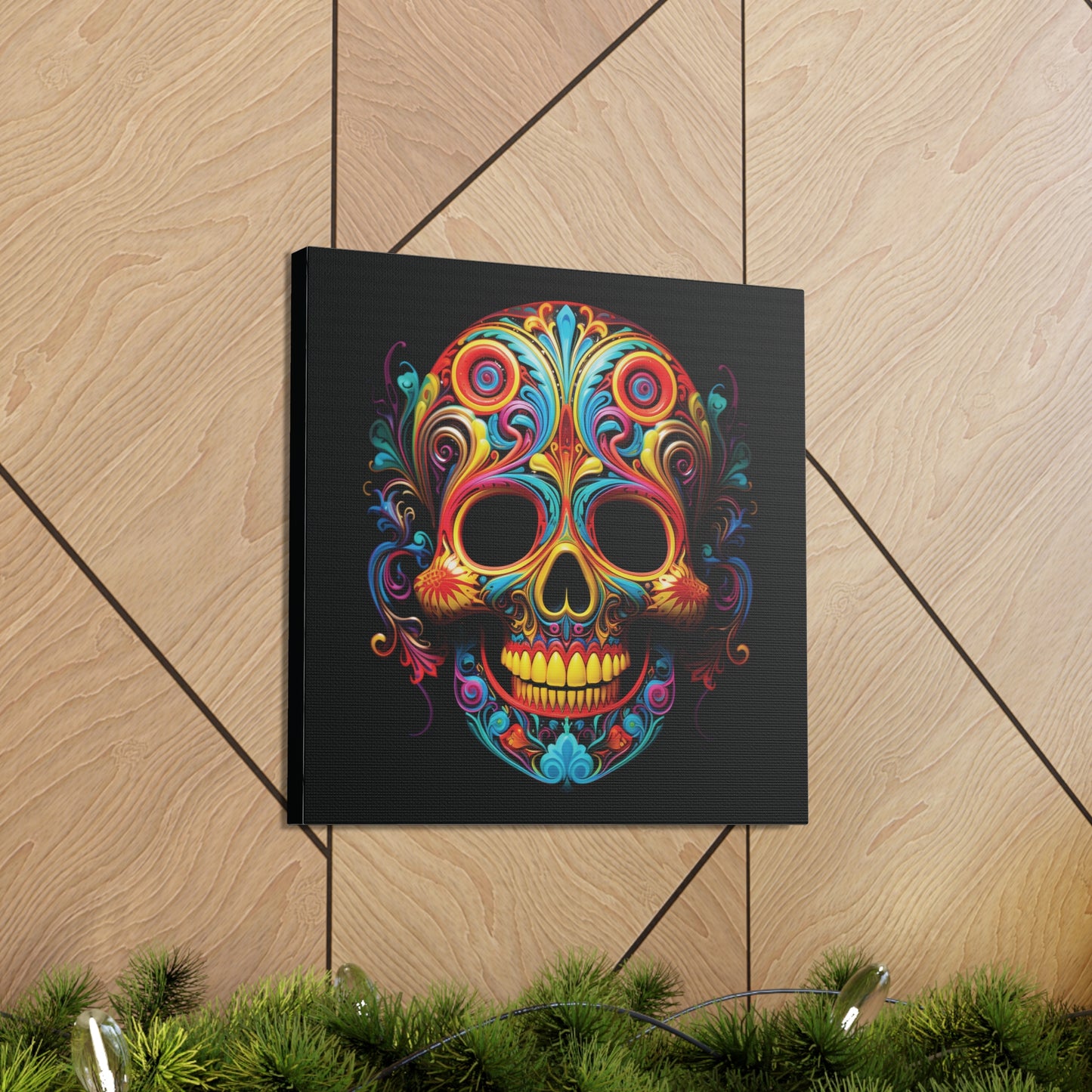 Canvas Gallery Wraps Macro Skull Color 1