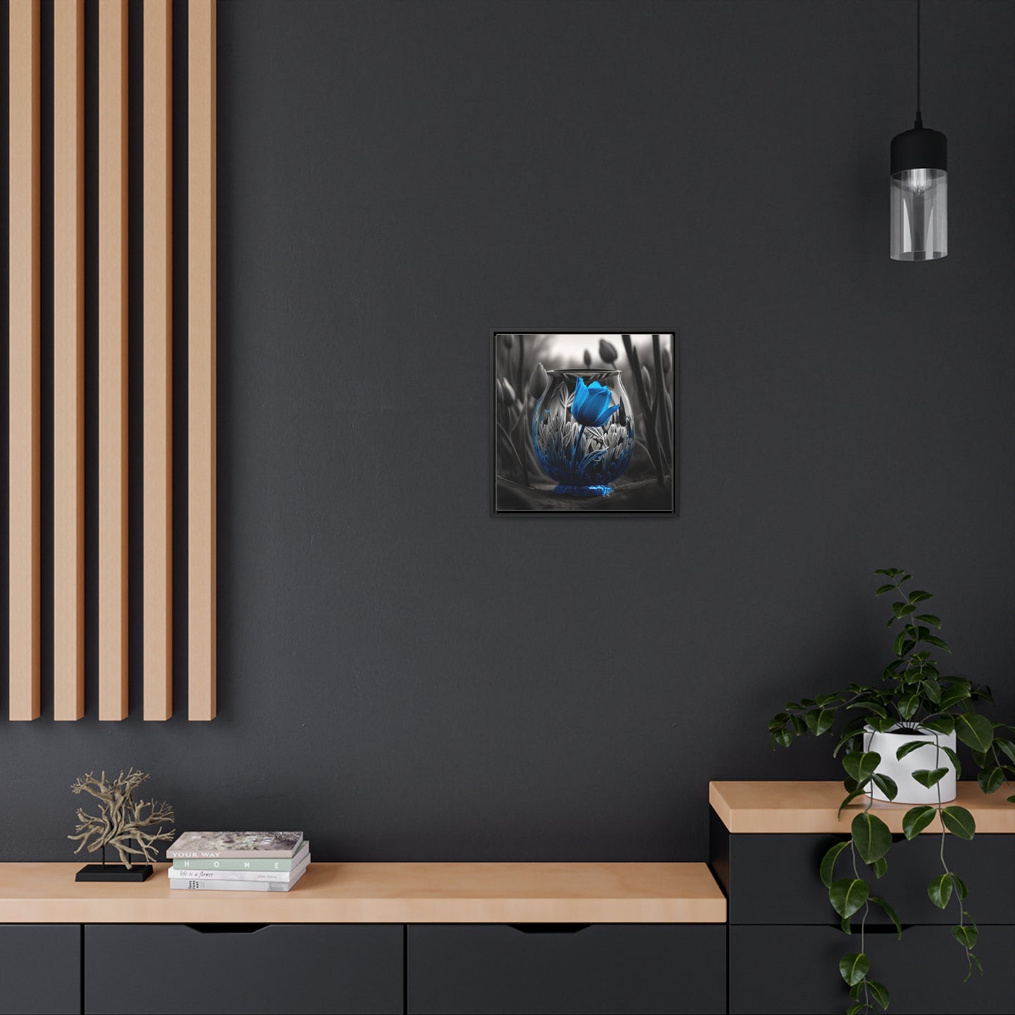 Gallery Canvas Wraps, Square Frame Tulip Blue 1