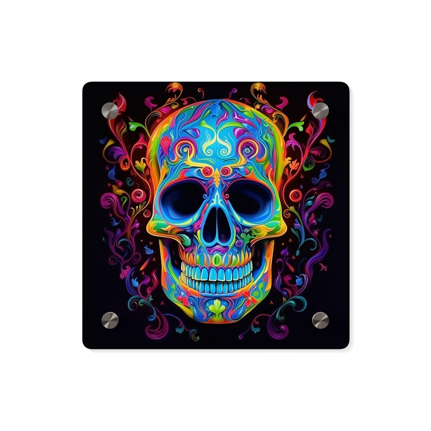 Acrylic Wall Art Panels Macro Skull Color 4