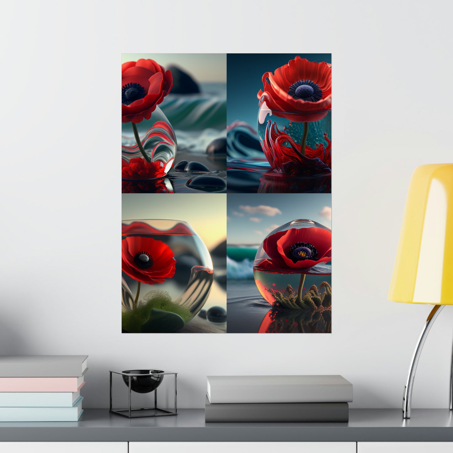 Premium Matte Vertical Posters Red Anemone in a Vase 5