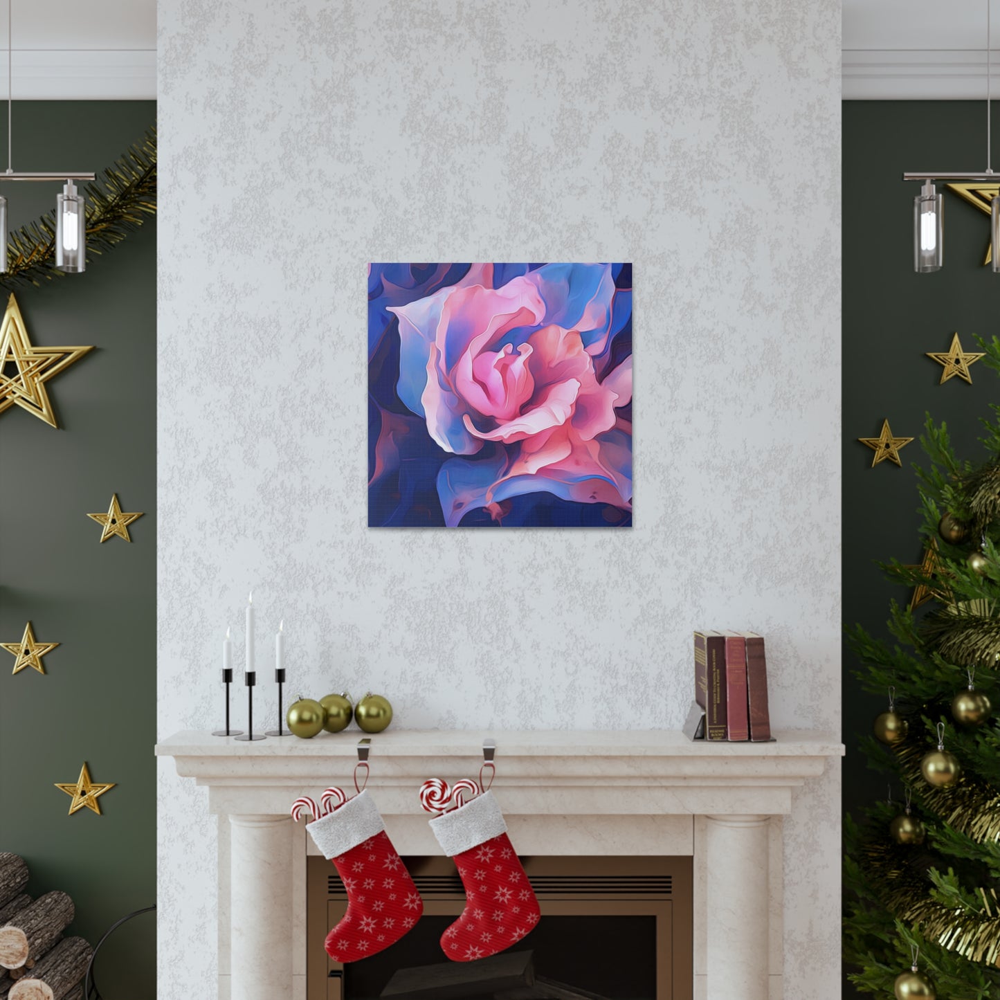Canvas Gallery Wraps Pink & Blue Tulip Rose 1