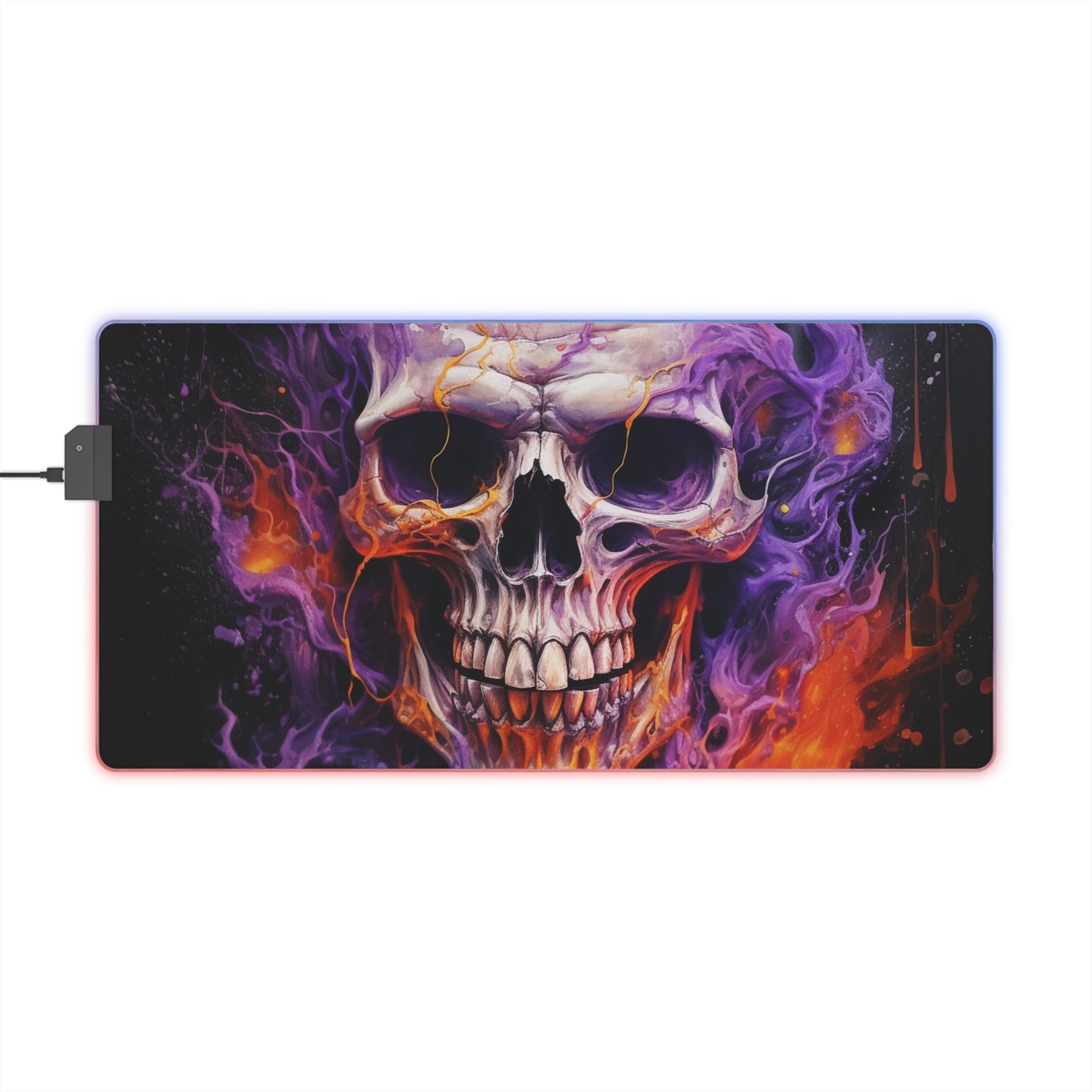 LED Gaming Mouse Pad Skull Flames 2