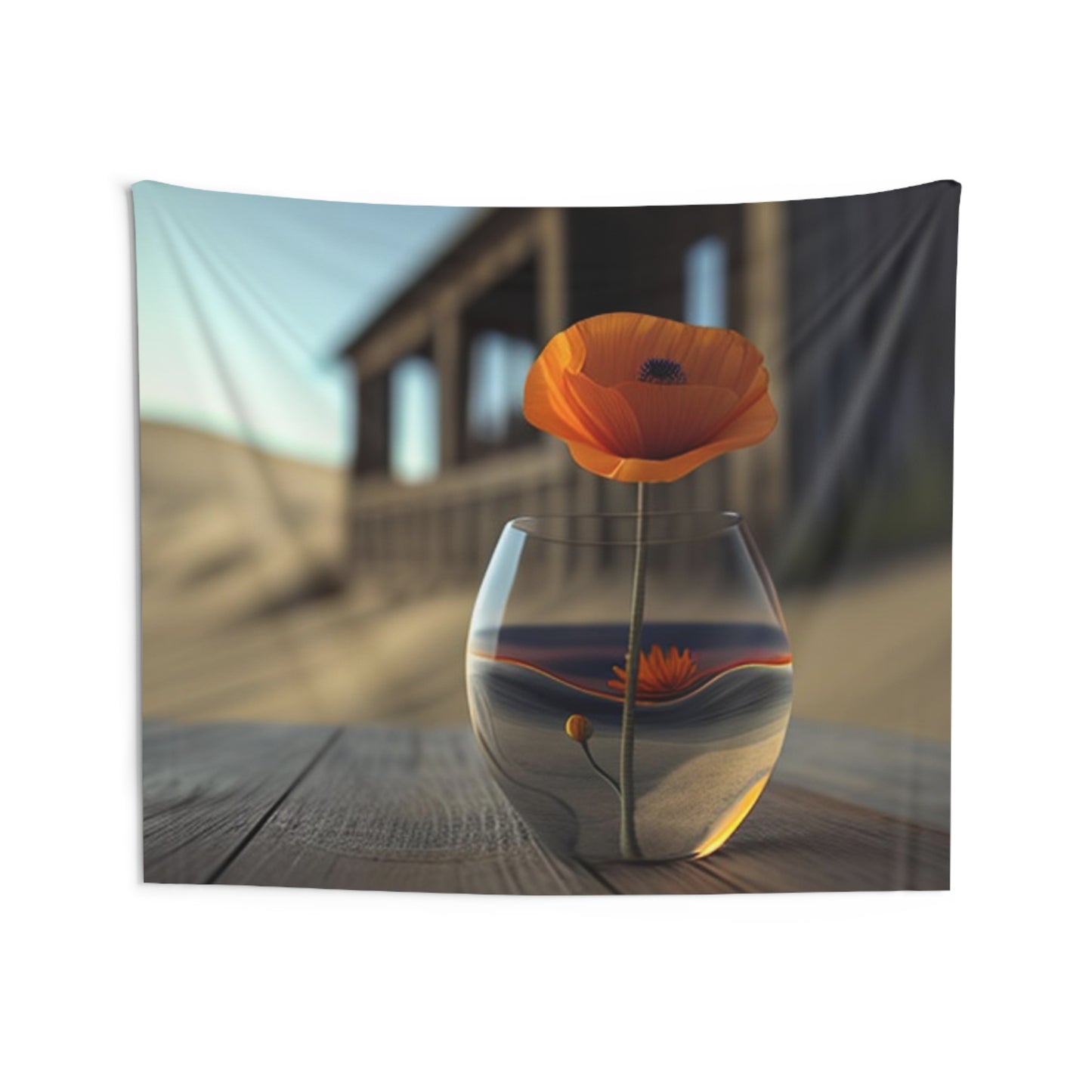 Indoor Wall Tapestries Poppy in a Glass Vase 4