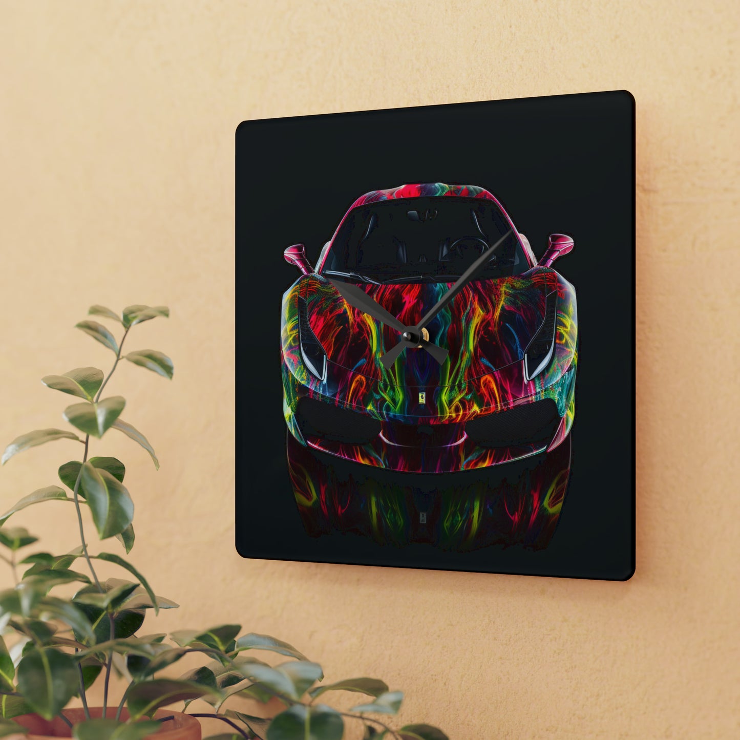 Acrylic Wall Clock Ferrari Color 1